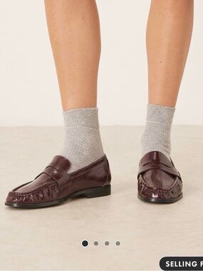 ASOS Patent Burgundy Penny Loafers